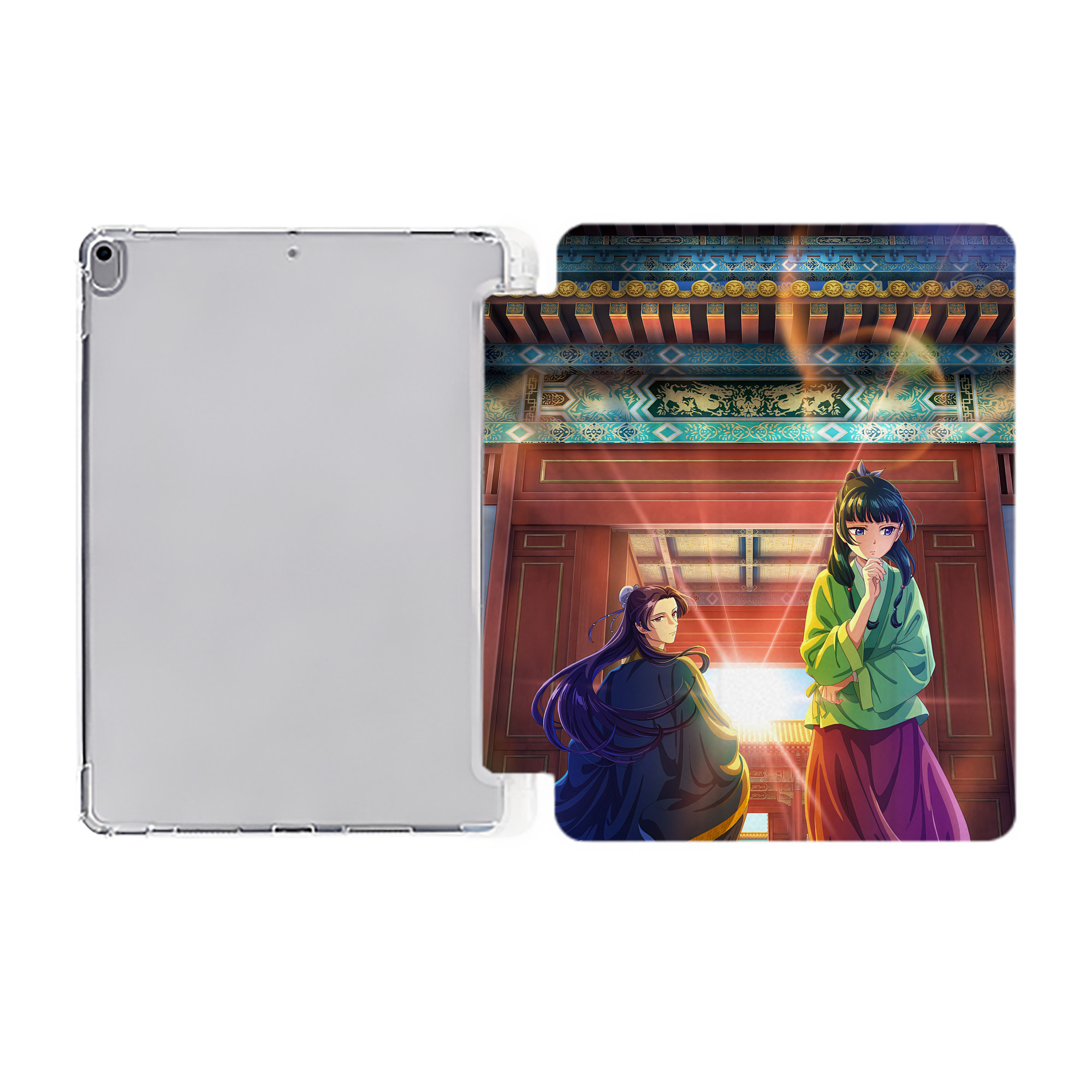 （画像用） 薬屋のひとりごと The Apothecary Diaries IPad ケース ペン収納付き 三つ折りスタンド PUレザー×シリコン 対応機種9.5/10.5/10.9インチ